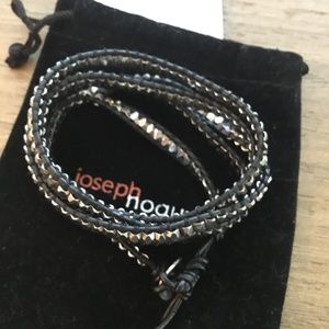 Joseph Nogucci Black and Silver Wrap Bracelet